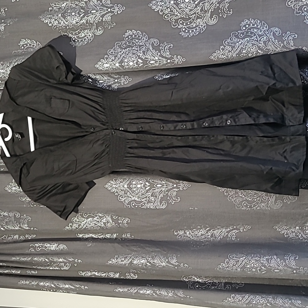 Smocked shirt dress